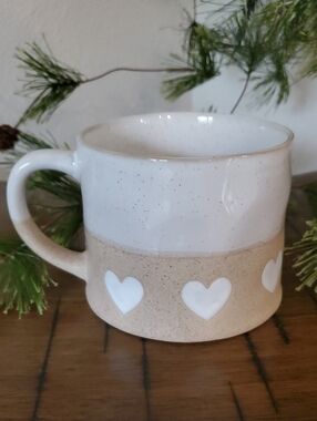 Prima Design Speckled Two Tone Heart Stoneware Coffee Mug